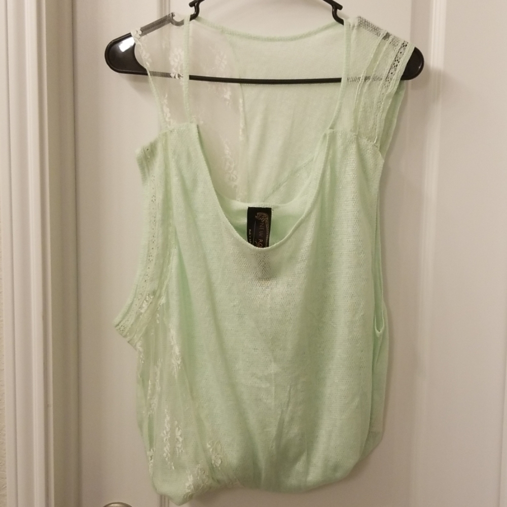New Romantic xs green mint blouse